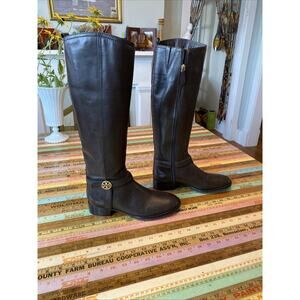 Tory Burch Bristol Brown Leather Riding Harness Boot Size 7 equestrian High